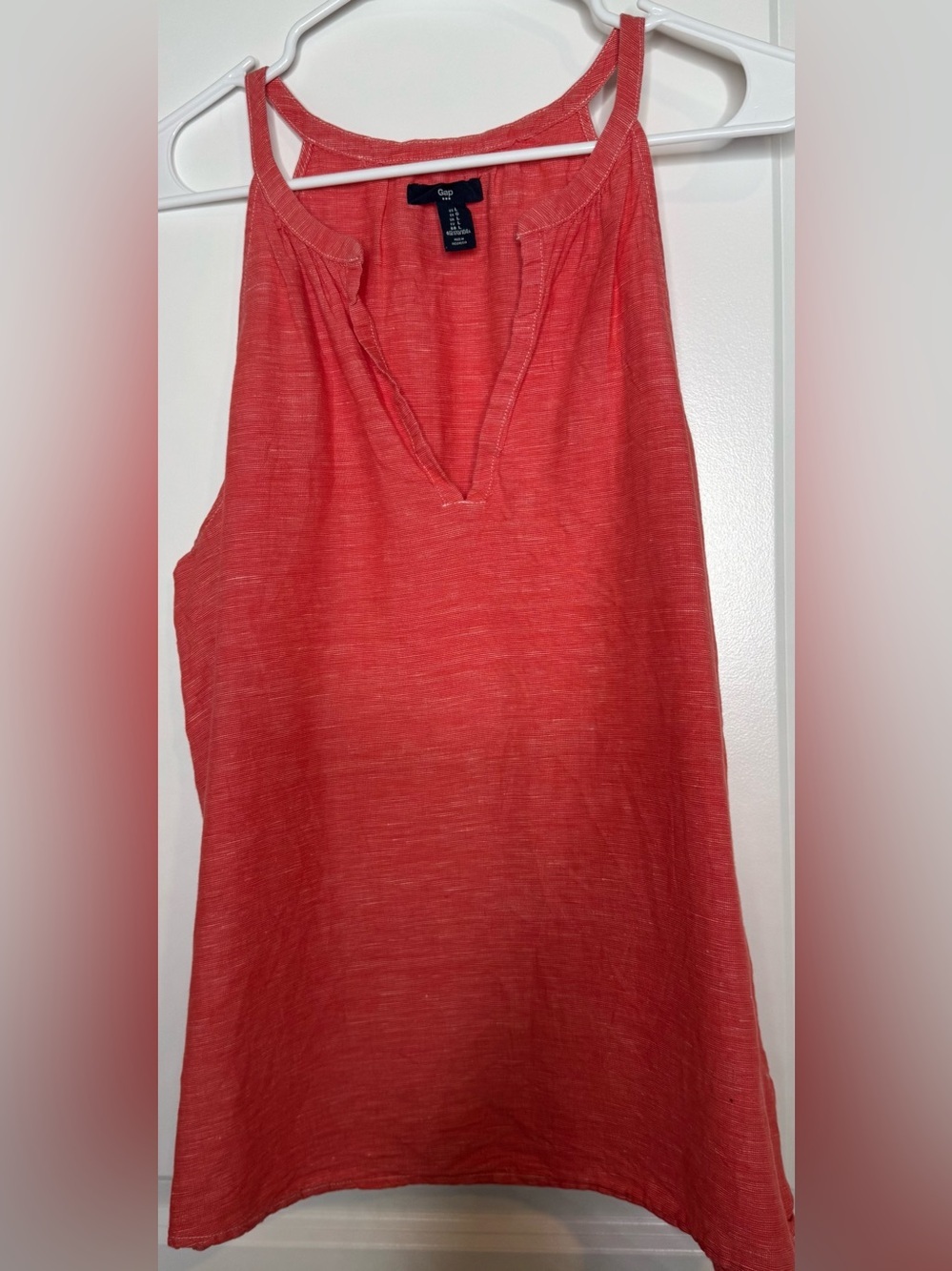 GAPV-Neck Sleeveless Tank linen cotton blend size large